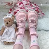 Платье обувь розовый черный голубой медведь Кавайи Лолита Японские милые девушки милые круглые лук лолитас женские квартиры студент jk униформа лоли