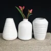 Vase 1PC白いセラミック工芸品花瓶の粗い陶器艶をかけられたマットヨーロッパの花の花瓶の家の飾り小さなテーブル花瓶