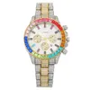 New Three Eyes Fashion Colorful Calendar with Full Diamond Women's Watch