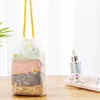 Storage Bags 3pcs Large Portable Shoe Organizer Travel Bag Waterproof Transparent Plastic Drawstring Eco Cosmetic 30x20cm