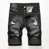 Mäns shorts sommar denim shorts för mens fahson hole jean shorts bermuda skateboard harem herrar jogging fotled tårvåg knä längd plus storlek j240325