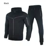 new Men's Spring Sweatsuit Tech Fleece Hoodie Cott Stretch Training Wear Top Quality Coats Sweatpants Sport Set Clothing 56O4#