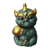 Sculptures Green Sand Stone Gathering Wealth Pi Xiu Mascot Statue Chinese God Beast Home Living Room, Office Art Deco Statue Free Delivery