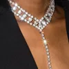 Luxe multicouche strass corps taille chaîne collier corps bijoux pour femmes discothèque cristal sexy bikini poitrine chaîne 240321