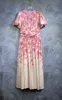 Round neck printed long dress, new for spring 2024