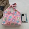 Totes Mujeres Bolso de hombro de felpa Patrón de flores Lindo Hobo peludo Gran capacidad Versátil Compras Suave Viaje femenino