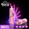 Original Bang SHISHA 15000 puffs Disposable vape pen 15k puff vape bang 23ml prefilled cartridges pod 600 mah rechargerable battery LED light color kit