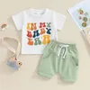 Kledingsets Cevoerf Baby Baby Boy Girl Kleding Set Mama S T-shirt met korte mouwen Tops Katoenen shorts 2-delige zomeroutfit