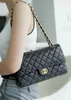10A Mirror Quality Handbags Women Designer Shoulder Bags Caviar Leather Clutch Black Double Chains Underarm Bag Check Crossbody Purses Diamond Lattice Totes bags