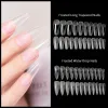 Press on Nails Coffin Soft Gel Tips Full Cover Fake Acrylic UV Gel Nails Extension System Oval Almond Sculpted False Nail Tips