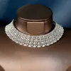 Ohrringe Halskette HIBRIDE Choker Design 4 Stück Wassertropfen Halskette Ohrring Sets für Frauen Braut Hochzeit Party Indisches Schmuckset Zubehör N-1578 L240323