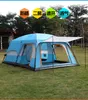 Two rooms and one living room outdoor double-layer tent camping anti rainstorm sunscreen 8 people 10 people 12 people park multi people tent 231017
