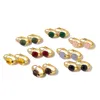 Brincos de designer de cristal colorido de luxo para mulheres 18k ouro retro vintage brincos de gema orelha agradáveis ​​brincos de diamante anéis joias meninas presente de aniversário brincos de moda