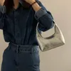 Sacos da noite Xiuya Moto Biker Bolsas para Mulheres Prata Rua Bolsa de Ombro 2024 Trendyol Coréia Casual Zipper PU Couro Moda Moeda Bolsa