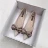 Casual Shoes Large Size Summer Bow Flats Woman Butterfly-Knot Ballets OL Office Pointed Toe Shallow Slip On Soft Bottom Ballerina