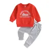 Ensembles de vêtements Thanksgiving bébé fille garçon tenue à manches longues dinde sweat-shirt pantalon décontracté ensemble enfant en bas âge automne vêtements d'hiver