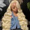 613 Honey Rubia Body Wave Body Lace Peluces para el cabello humano para mujeres Colores 613 13x4 13x6 Laces frontales de ondas profundas frontales