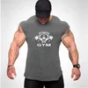 Gymnases Entraînement Sleevel T-shirt Cott Stringer Débardeur Hommes Bodybuilding Vêtements Fitn Mâle Sportwear Gilets Muscle Singlets F3OH #