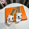 Designers Sandal For Womens Ladies Fashion sandals famous designer women Orange Black White Leather Flats Heels sandale sliders Summer Shoes claquette