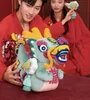 3d chinês dos desenhos animados dragão nuvens ano bordado volta almofada travesseiro com núcleo tassles sofá de pelúcia sala estar quarto presente 240306