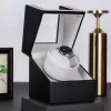 الحالات Bolai Mechanical Watch Winder for Automatic Watches Watch Box Mute Mute Motor 1 Slot Wristwatch Storage Safe Box Accessories