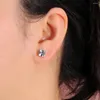 Boucles d'oreilles pendantes superbes simples de créateur faites à la main en argent pour femmes, grand coussin naturel 6.0 7mm aigue-marine pierre de naissance de mars