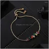 Bracelets de charme Yjgs réglable dames mticolor cubique zircone bracelet de tennis bracelet de brin étincelant bijoux fins livraison goutte Dhfyq