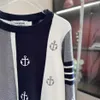 2024 printemps Nouveau TB TB Navy Style Broided Boat Anchor Contrast Trined Shirt Color Block