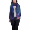 Scarves Galaxy Sky Print Scarf Women Crescent Moon Space Headwear With Tassel Winter Y2k Cool Shawl Wrap Soft Printed Bufanda