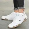 Sneakers for Men Fashion Outdoor Walking Logs Chaussures confortables Boots de cheville Chaussures de luxe dans les chaussures en cuir décontractées 240407