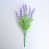 Flores decorativas buquê artificial branco roxo lavanda decoração de casamento 7 cabeças de veludo flor falsa para decoração de casa ao ar livre