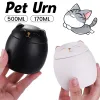 urns 500ml黒/白い耳の灰のための猫の形状記念火葬urnshandcrafted decorative urns for Funeral cat cat urn dog urn