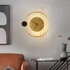 Wall Lamp Modern Clock LED Lights Creative Design Sconce Real For Decor Home Living Room Bedroom With Light