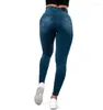 Pantalon en jean pour femmes, mode décontractée, taille haute, poches, élastique, levage des hanches, Slim Fit, Denim, pieds, mode automne/hiver 2024