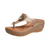 Vender sandálias femininas verão sapatos casuais boca de peixe cabeça redonda inclinação salto chinelos sola grossa sandles saltos 240228