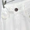 Kvinnors jeans Lossa avslappnad vit hög midja breda benbyxor för alla säsonger Kvinna