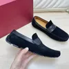 Tasarımcı Drive Ayakkabı Ferragam moda erkekler Gancini Süslü Loafer Lüks Orijinal Deri Yüksek kaliteli Buzağı Süet Sıradan Doudou Ayakkabı Elbise Boyutu 40-45