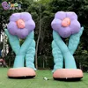 5MH (16,5 pés) com publicidade personalizada de soprador Flores de desenhos animados Flores de brinquedos Plantas de inflação com rosto para decoração de lojas de eventos de festa