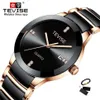 Tevise Gold Ladies Armband Watch Quartz Women Watches Luxury Fashion Casual Ceramic Girl Watch Waterproof Wristwatch Fix Tool CX2235R