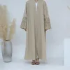 Roupas étnicas Moda Bordado Abaya Kimono Oversized Muçulmano Feminino Comprimento Total Robe Outerwear Serviço de Adoração Ramadã