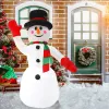 Décoration 2.4m bonhomme de neige de noël modèle gonflable lumière LED gant rouge accessoires de piquet de noël jouets accessoires ménagers décor de fête de vacances