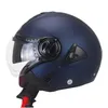 Motorradhelme Mattblau Atmungsaktiver Kopfschutz Verschleißfester Retro-Rennhelm mit offenem Gesicht Anti-Fall-Motocross-Ausrüstung Dr Otpt9