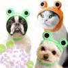 Hondenkleding Verstelbare Pet Hoed Pluche Kikker Hoofddeksel Bevestigingsband Mode-accessoire Voor Feestjes Cosplay Nieuwigheid Cartoon Po Vakantie