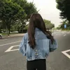 Denim Jackets Loose Women Turn Down Collar Basic Cropped Denim Jacket Female Bomber Short Jean Coat For Y2k 90s Aesthetic 240313