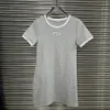 Designer Women Short Sleeve Casual Daily T Shirt Dresses Contrast Color Elegant Gray Black Dress