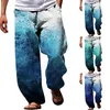 Men's Pants Resort 3D drukowane swobodne spodnie sprężyste talia sznurka luźna loose fit proste nogi męskie dla mężczyzn