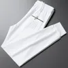 light luxury high-end elastic casual pants for men's spring/summer trend embroidery versatile loose fitting sports pants 15w4#