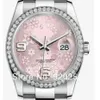 High quality Pink flower Crystal unisex new arrivel Automatic Mechanical Wrist Watch 36mm gift 116244307L
