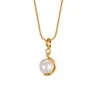 Damer utsökt halsband Pearl Pendant Gold Silver Collar Halsband 925 Sterling Silver 18K Gold Fashion Party Jewelry Gift