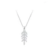 Catene S925 Sterling Sier Design di nicchia Zircone super scintillante Collana a foglia versatile Donna Ins Consegna goccia fredda e indifferente Je Otqs1